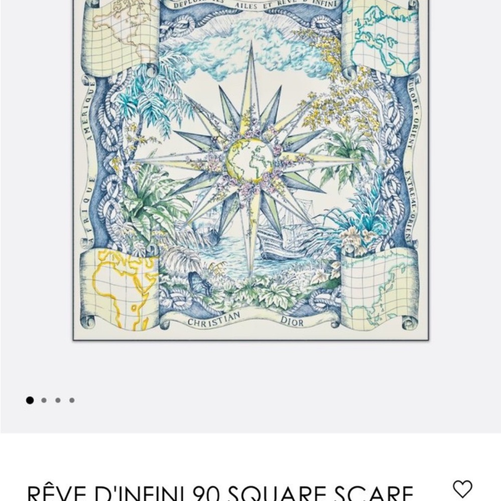 Dior Rêve d'Infini 90 Square Scarf - Blue and Green